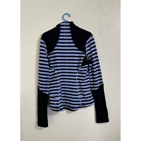 Lululemon FORME Sea Stripe Polar Haze Black Full Zip Sweatshirt Jacket Size 6 - Picture 3 of 7